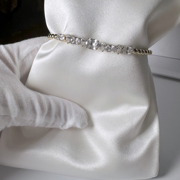 AAA Cz 18k Gold bracelet - Picture 3 of 7